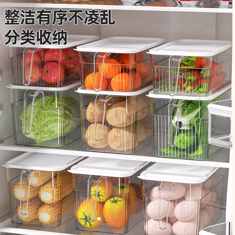 Refrigerator Crisper, Kitchen Vegetables Transparent Storage Box, with ...