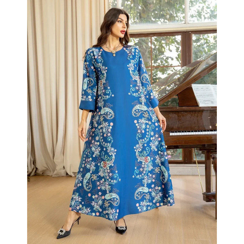 Ramadan 2025 Party Dress for Women Muslim Abaya Beading Diamond Dubai ...