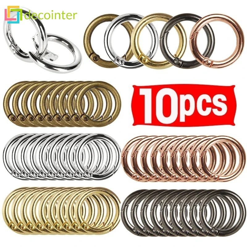 10pcs Metal O Ring Spring Clasps for DIY Jewelry -Openable Round ...