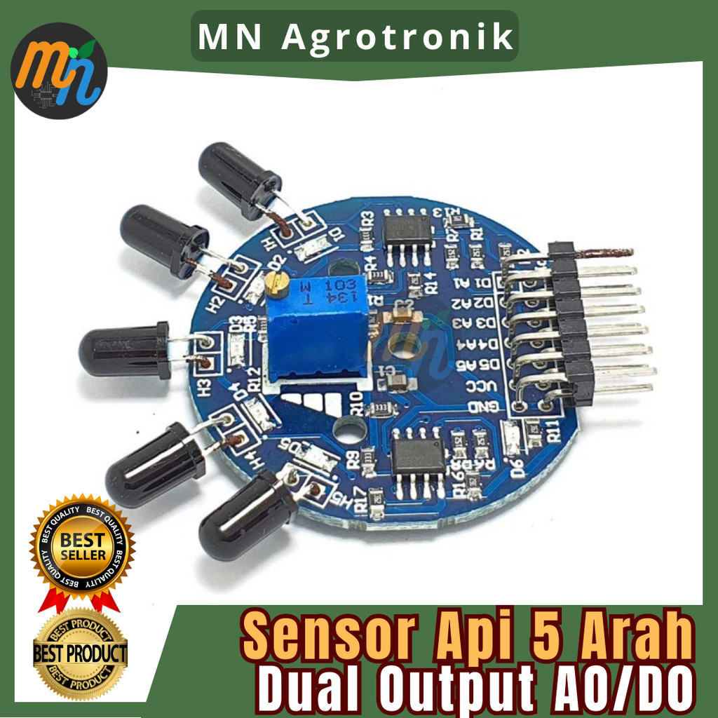 Infrared IR FLAME SENSOR MODULE 5 CHANNEL DIGITAL ADJUSTABLE | Shopee ...