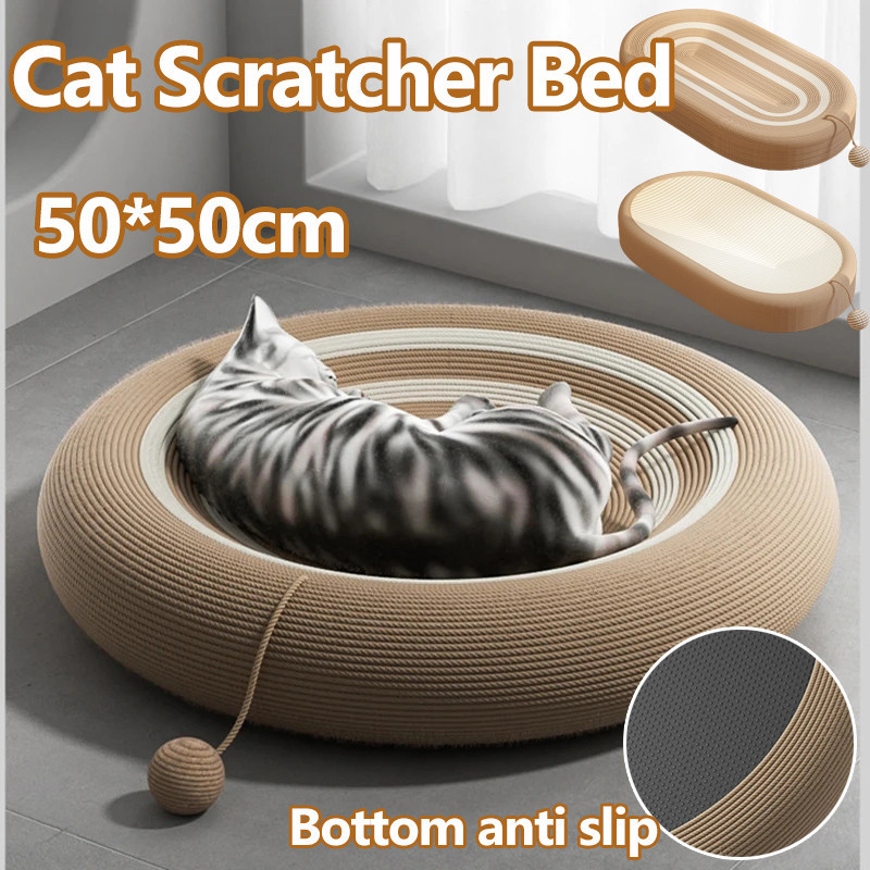 50*50cm Cat Scratcher Bed Natural Sisal Cat Scratcher Round Style