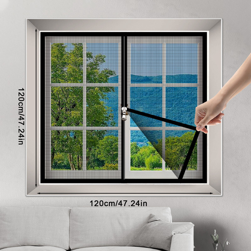 Self-Adhesive Zipper Mosquito Net Windows Frame Sliding Screen Windows ...