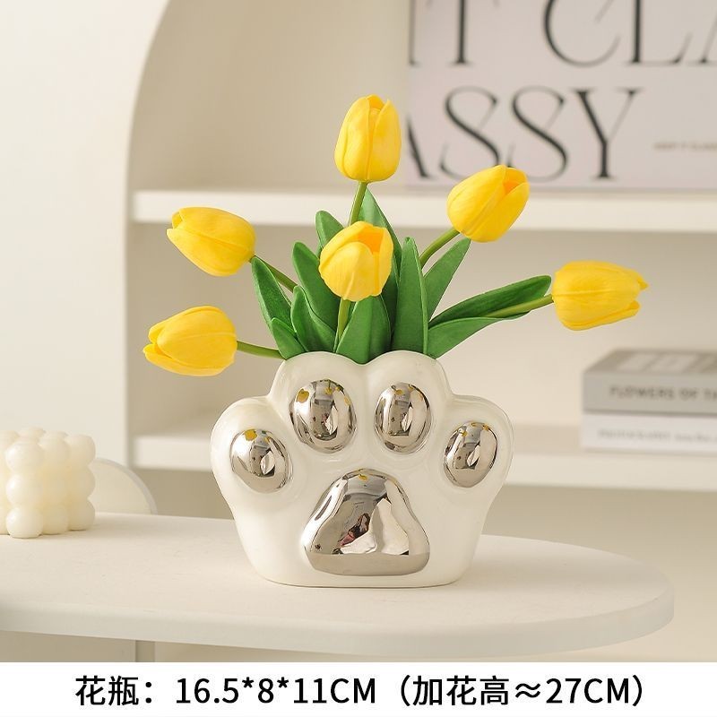 Ceramic Cat Claw Vase Living Room Entrance Tv Cabinet Decoration 