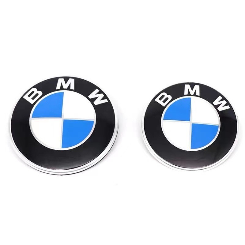 thumbnail image 2 of BMW 74mm Hood Trunk Rear Round Emblem, Blue White Silver Black, 2-Pin Metal ABS 2 of 6