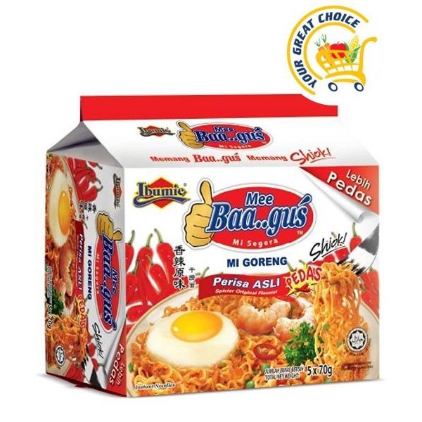 Ibumie Baagus Mi Goreng Asli Lebih Pedas 5x70g | Shopee Malaysia