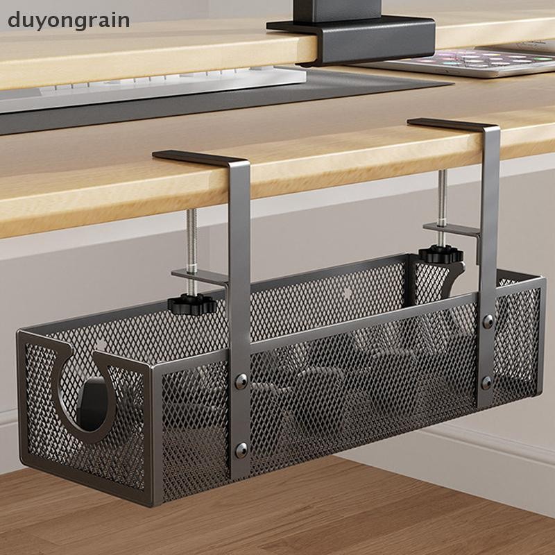 (duyongrain) Under Desk Cable Management Tray No Drill Steel Desk Cable ...