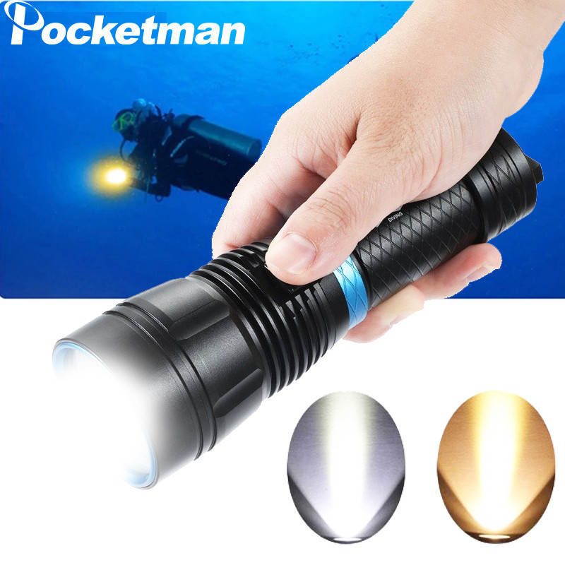 Scuba Diving Flashlight 3000LM Professional Underwater 80M Waterproof
