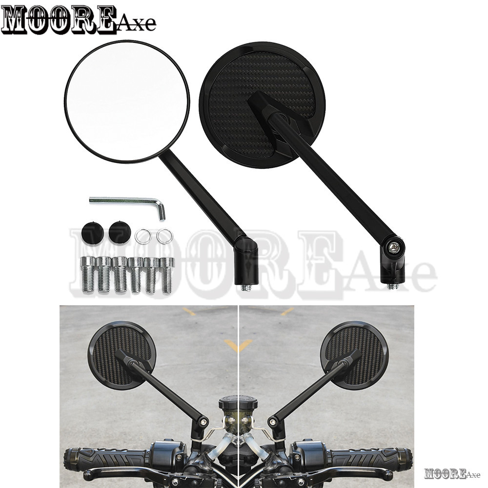 Mooreaxe Motorcycle Convex Rear View Mirrors with M10/M8 Bolt Rear View ...