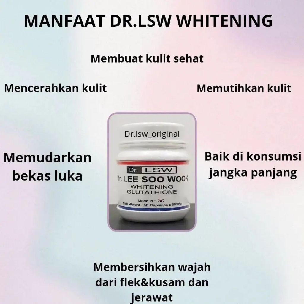 dr lsw whitening glutathione harga Whitening Supplement Dr Lsw Glutathione Original Pemutih Badan Kulit Putih  Untuk Putihkan Kulit Multi Collagen