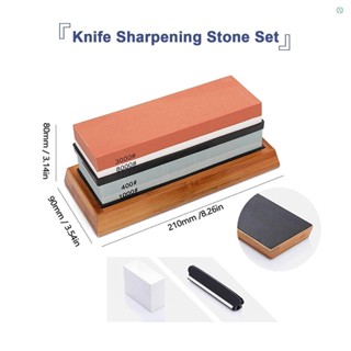 Aoresac Knife Sharpening Stone Set 400/1000 & 3000/8000 Dual Sided Grit ...