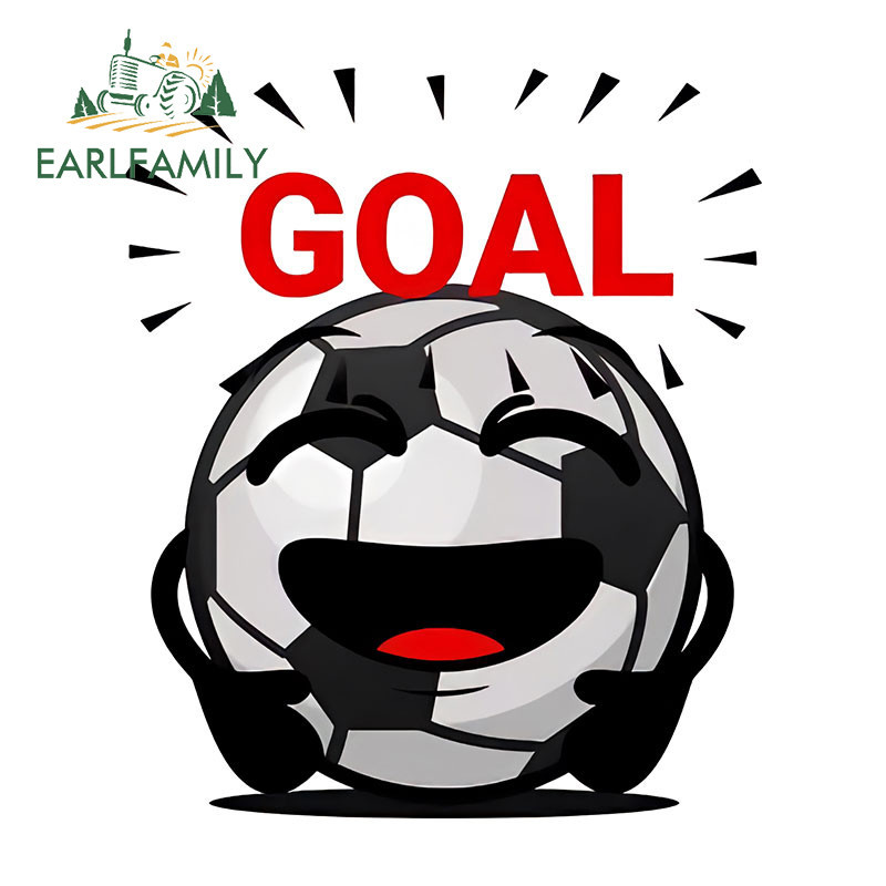 EARLFAMILY 13cm Soccer Ball Car Stickers Funny Attractive Dashing