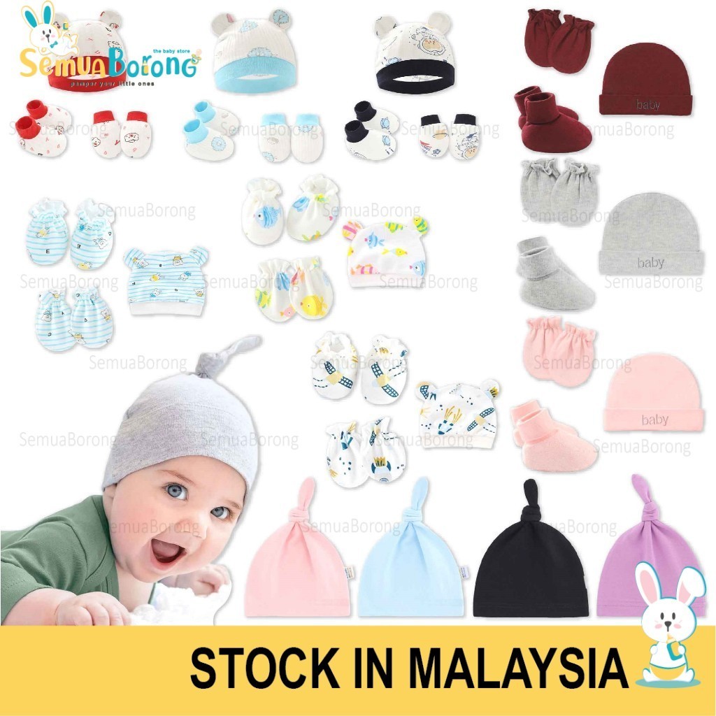 Juego De Gorros, Manoplas Y Calcetines Para Bebé 0-6 Meses - 5 Conjuntos, Algodón Suave, Estampados Bonitos