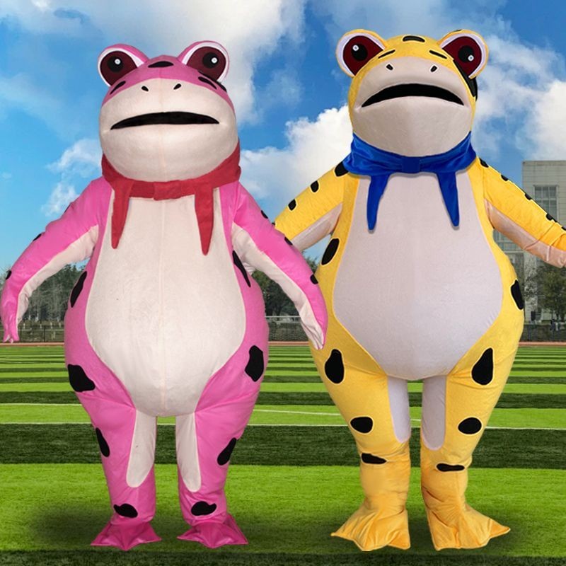 Pink/golden Oversized Head Thickened Material Inflatable Frog Doll ...