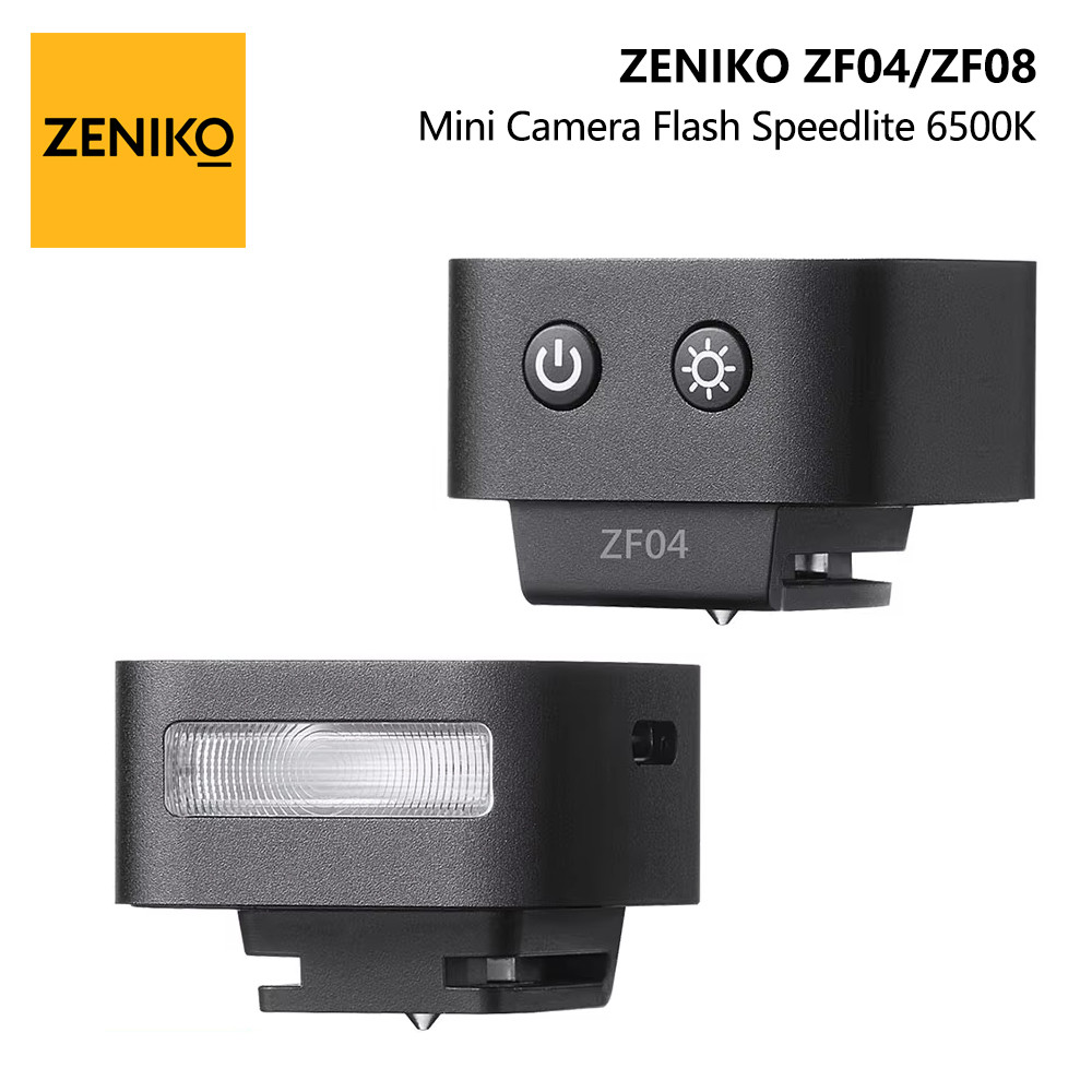 ZENIKO ZF04/ZF08 Mini Camera Flash Speedlite 6500K Standard Hot Shoe ...