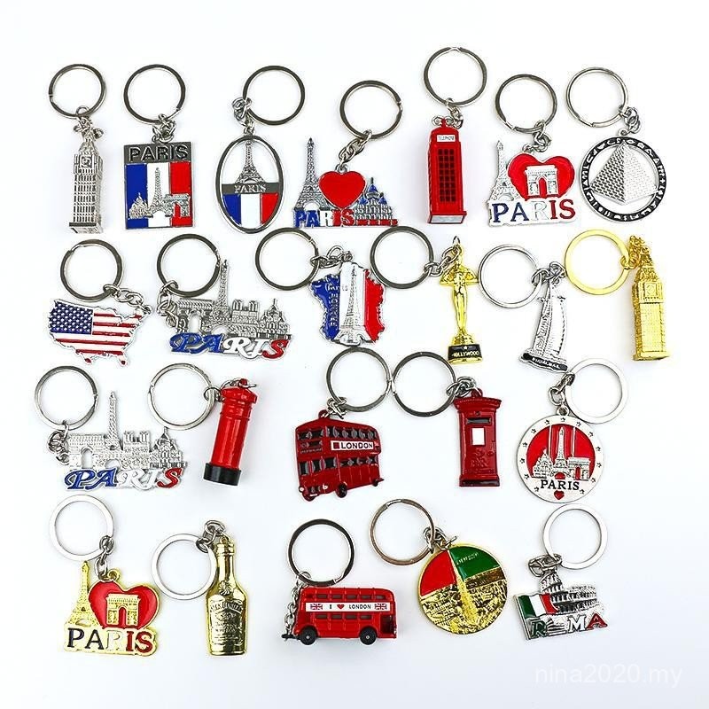 France Italy United Kingdom London Paris Egyptian Pyramid Metal ...