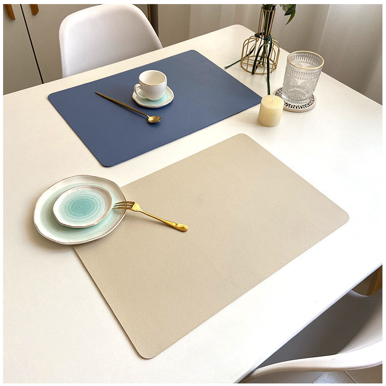 Double-layer Leather Table Mat Nordic Heat-proof Placemat Insulation ...