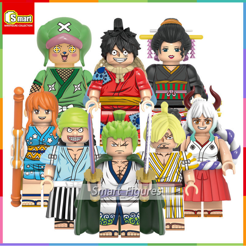 One Piece Luffy Choopper Nico Robin Zoro Sanji Yamato Usopp Nami Minifigure Building Blocks Diy