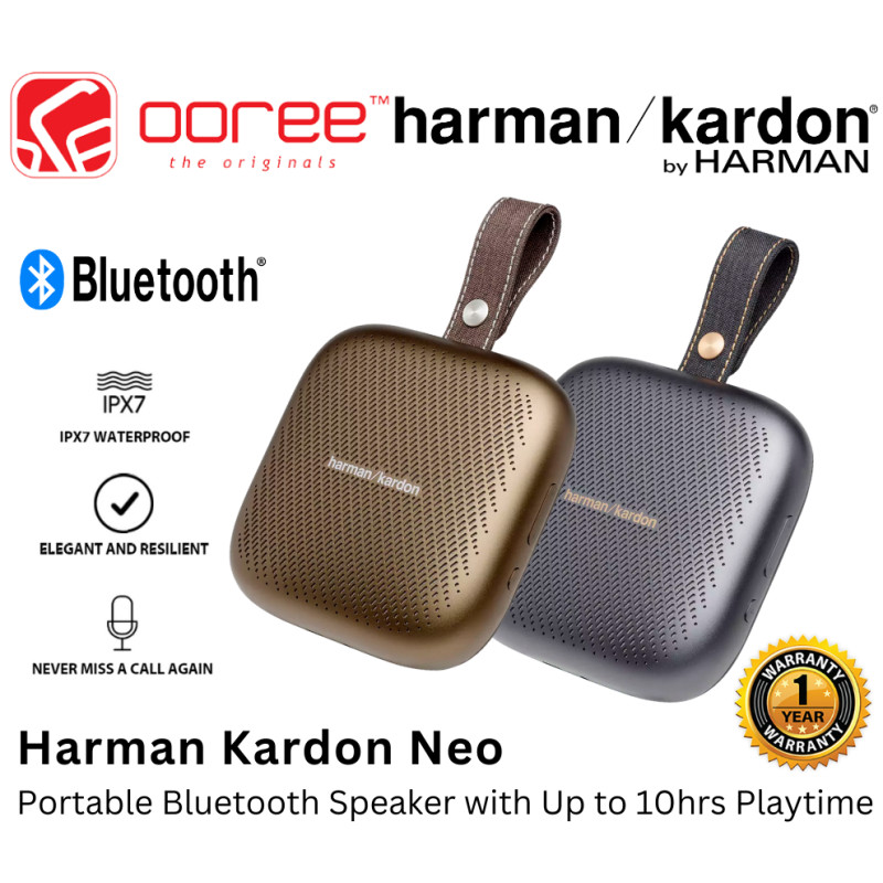 HARMAN KARDON NEO PORTABLE WIRELESS BLUETOOTH SPEAKER WITH UP TO 10 ...