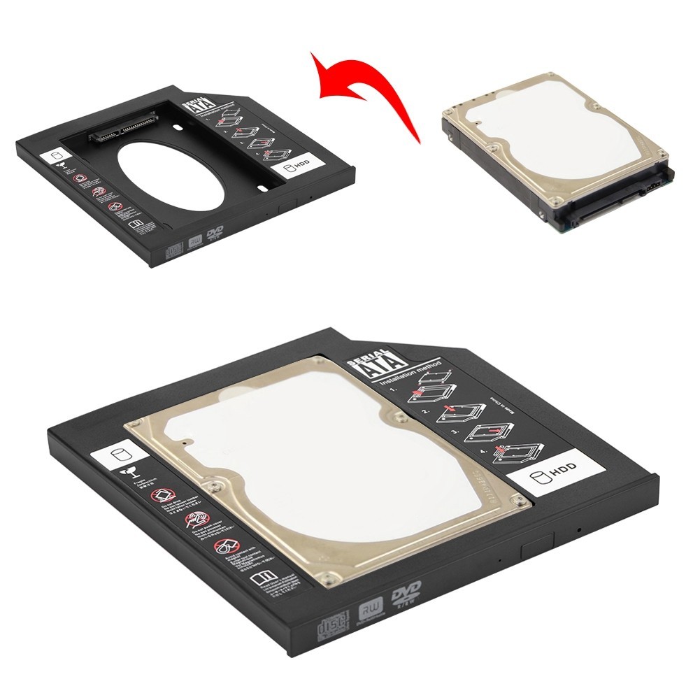 Cooltools 2.5 SATA HDD SSD Enclosure Hard Disk Drive Bay Caddy Optical ...