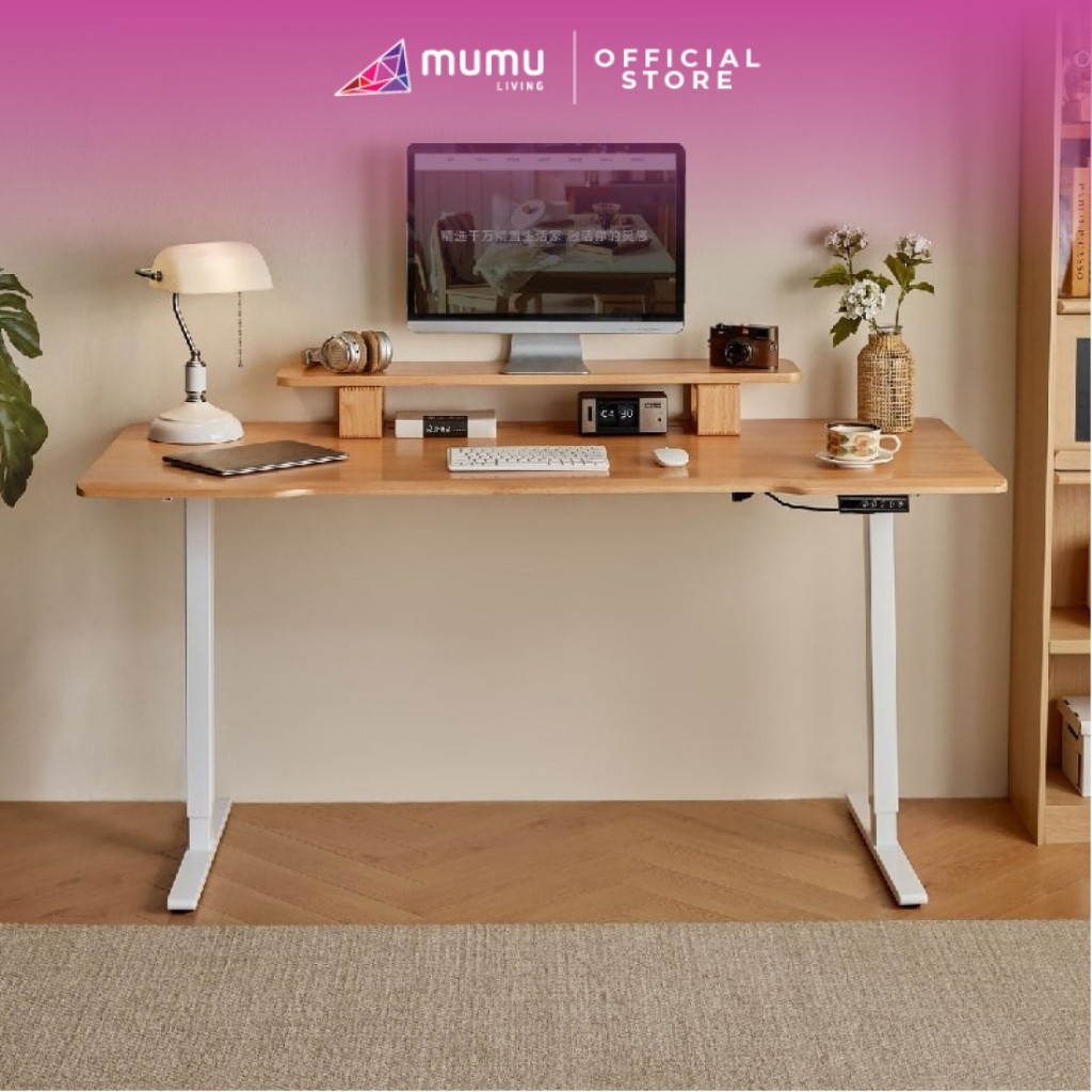[MUMU Living] Mia Solid Wood Smart Height Adjustable Study Table (1.20m ...