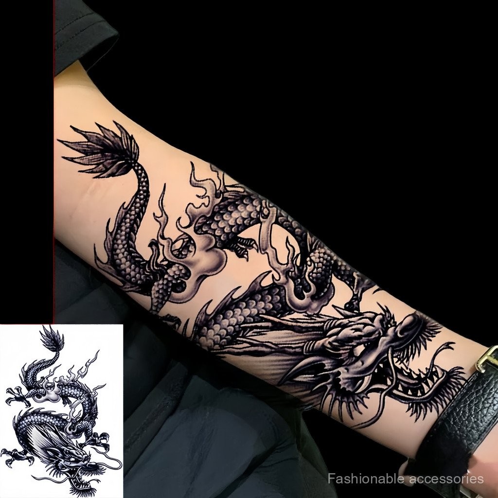 Full Arm Tattoo Sticker Water Transfer Tattoo+Environmental Protection ...