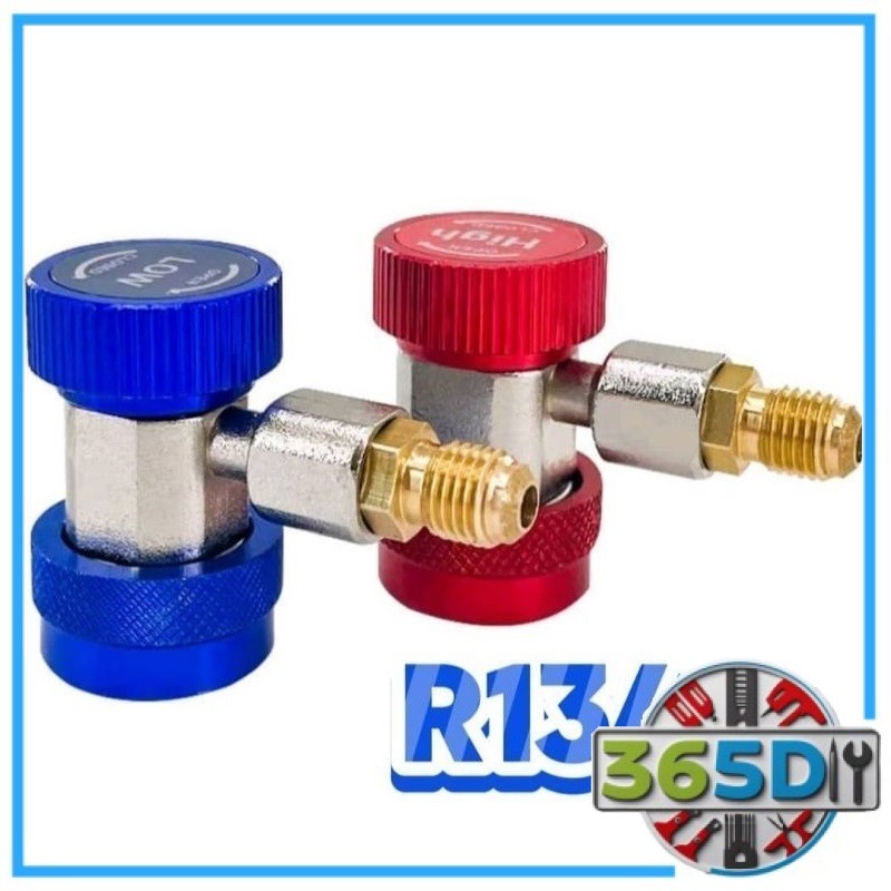 365DIY Freon R134A High Low Auto Car Quick Coupler Connector Brass ...