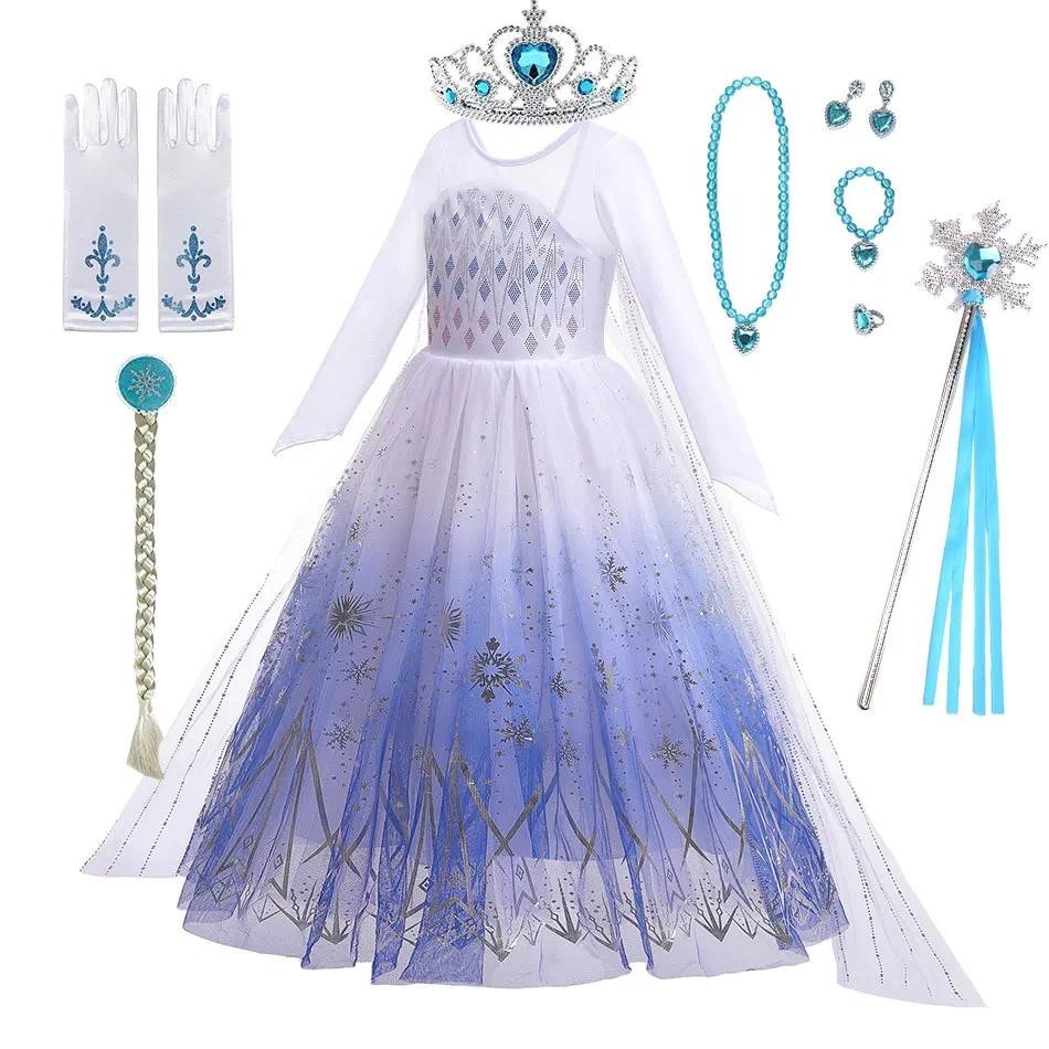 Frozen Movie Elsa Cosplay Costume Birthday Party Dress for Kids Girl ...