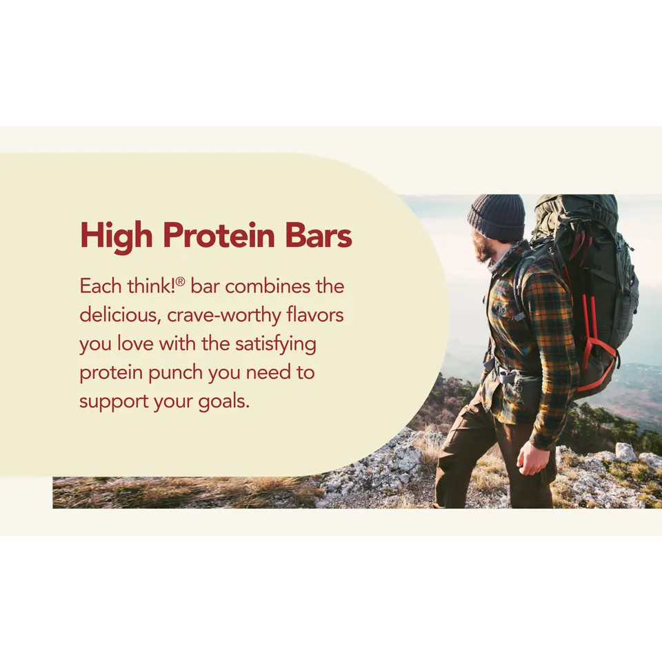 Think Protein Bar, High Protein Bar 10 Pack, Build Muscle, No Sugar