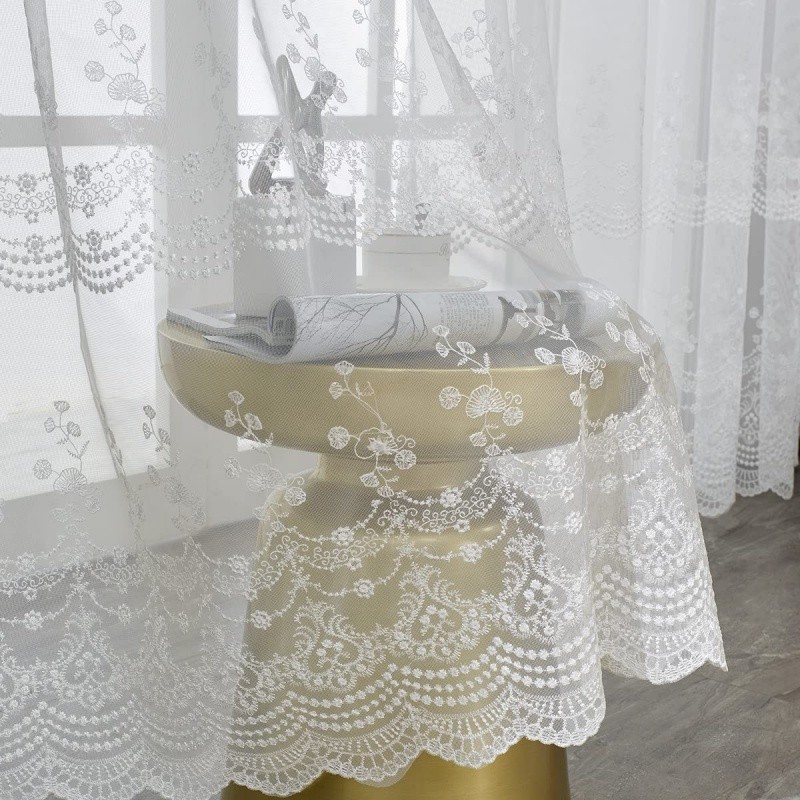 2-Piece Butterfly Embroidered Sheer Voile Curtain Panels - 54" Wide, Multiple Lengths