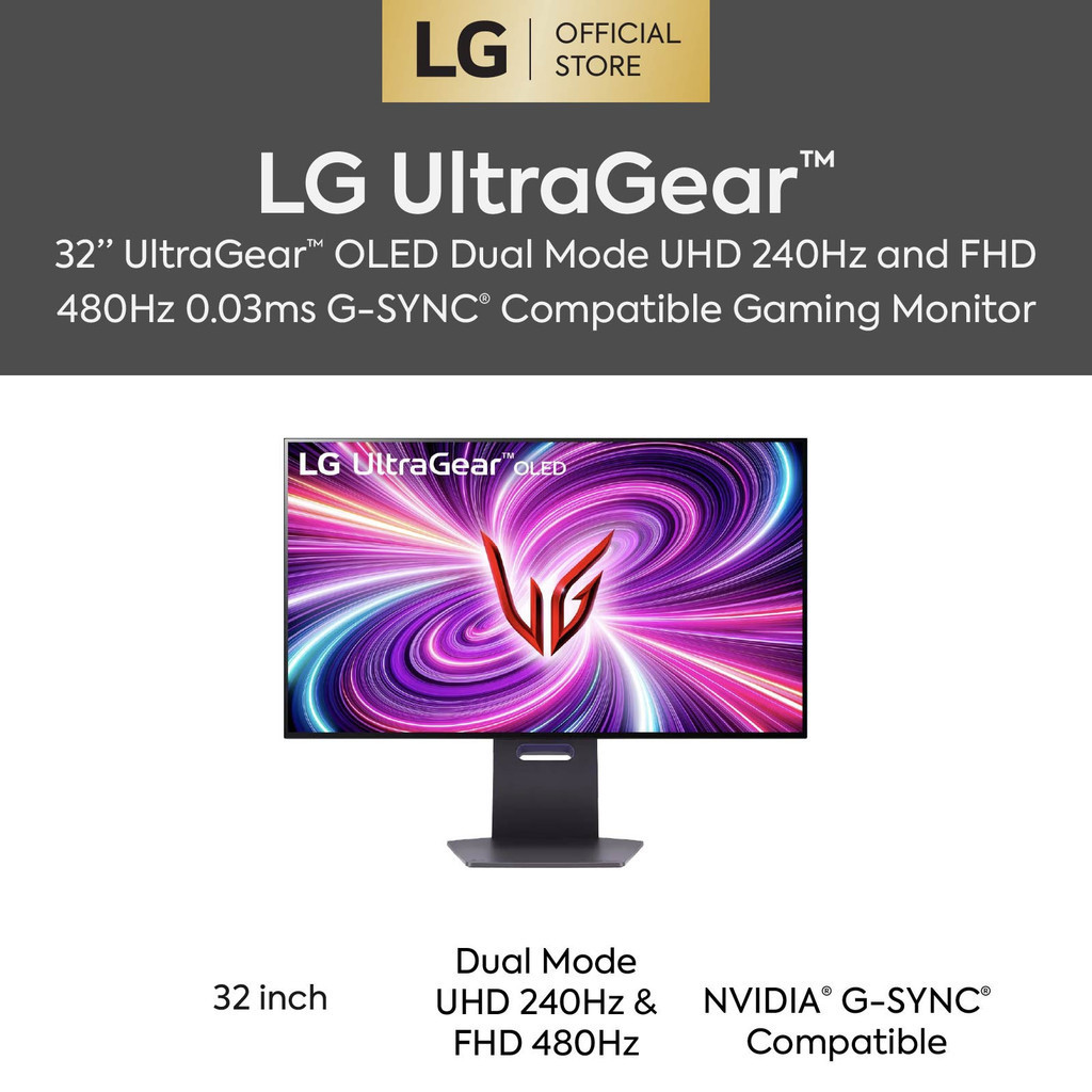 LG 32GS95UE-B 32'' UltraGear™ OLED Dual Mode UHD 240Hz And FHD 480Hz 0 ...