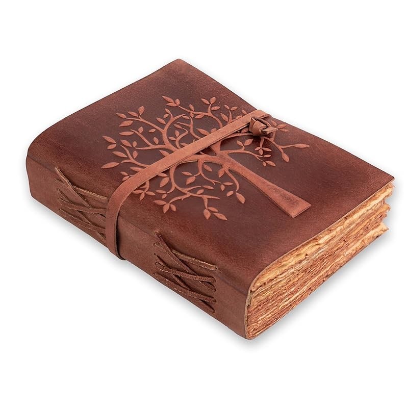 LEATHER VILLAGE Tree of Life Journal Notebook Sketchbook Diary - 6 X 4 ...