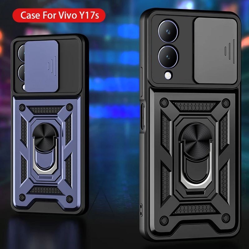 SEAHAI Cover Portafoglio In Pelle PU Per VIVO Y17s - Con Slot Porta Carte, Supporto Integrato E Chiusura Magnetica - Custodia Antiurto Flip Cover - Nero