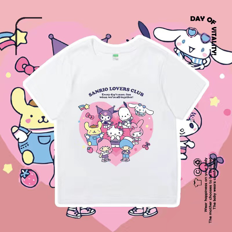 Sanrio Kuromi Melody Children's Cartoon T-shirt, A Popular Short ...