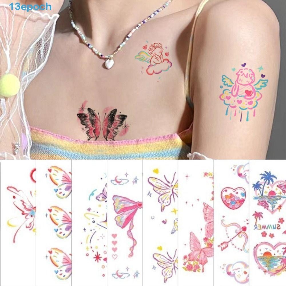 EPOCH Temporary Tattoo Stickers, Cloud Butterfly Body Art Sticker, Long ...