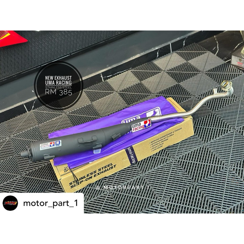 EXHAUST UMA RACING STAINLESS STEEL 32MM BACK PREASURE SLIP PNP Y-15ZR ...