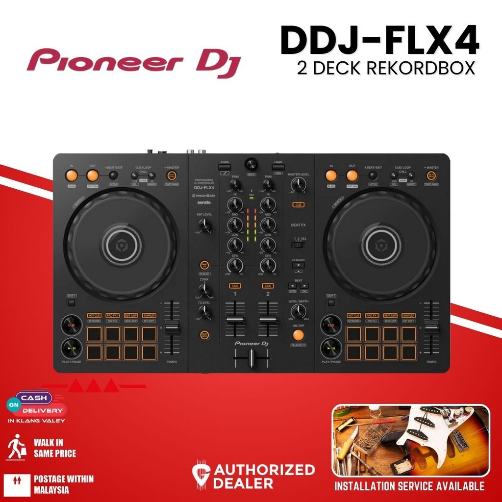 Pioneer DJ DDJ-FLX4 2-deck Rekordbox and Serato DJ Controller | Shopee ...