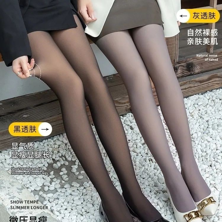 Underwear Stockings One-piece Fake Transparent Flesh Large Size ...
