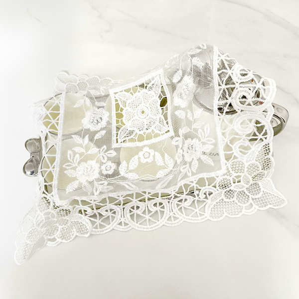 alas meja alas meja makan 8 kerusi Tudung bersulam renda, penutup debu