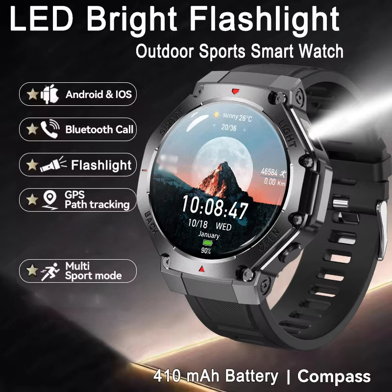 Smart Watch Men AMOLED HD Screen Bluetooth Call GPS Trajectory LED ...