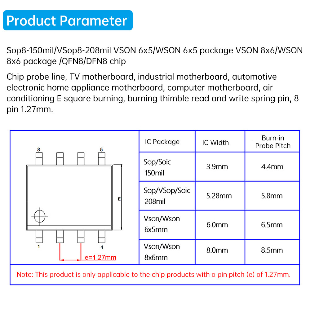 Pcbfun SOP8/WSON8/QDFN8 Microchip SMD Spring Pin Burn-in Read/Write ...
