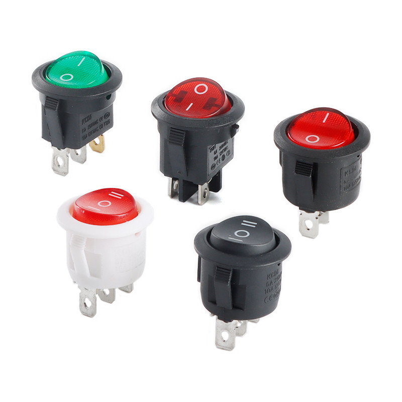 20mm Round KCD1 Rocker Switch 2/3/4 Pin 2 Gear 3 Gear 10A Silver ...