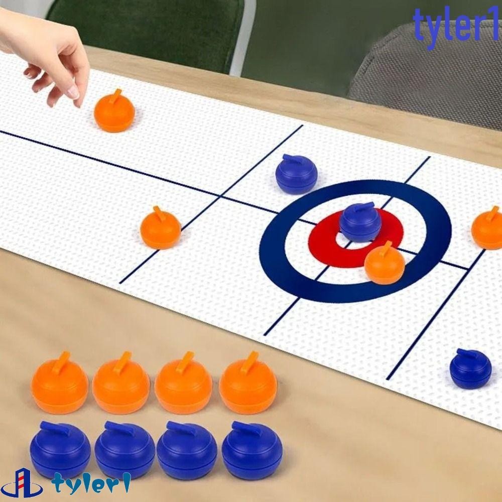 TYLER1 1 Set Tabletop Curling Game, Mini with 8 Rollers Shuffleboard
