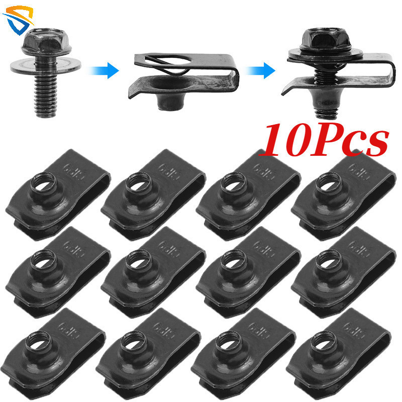 10Pcs Car Body Bolts U-nut Clips Engine Cover Undertray Splash Shield ...