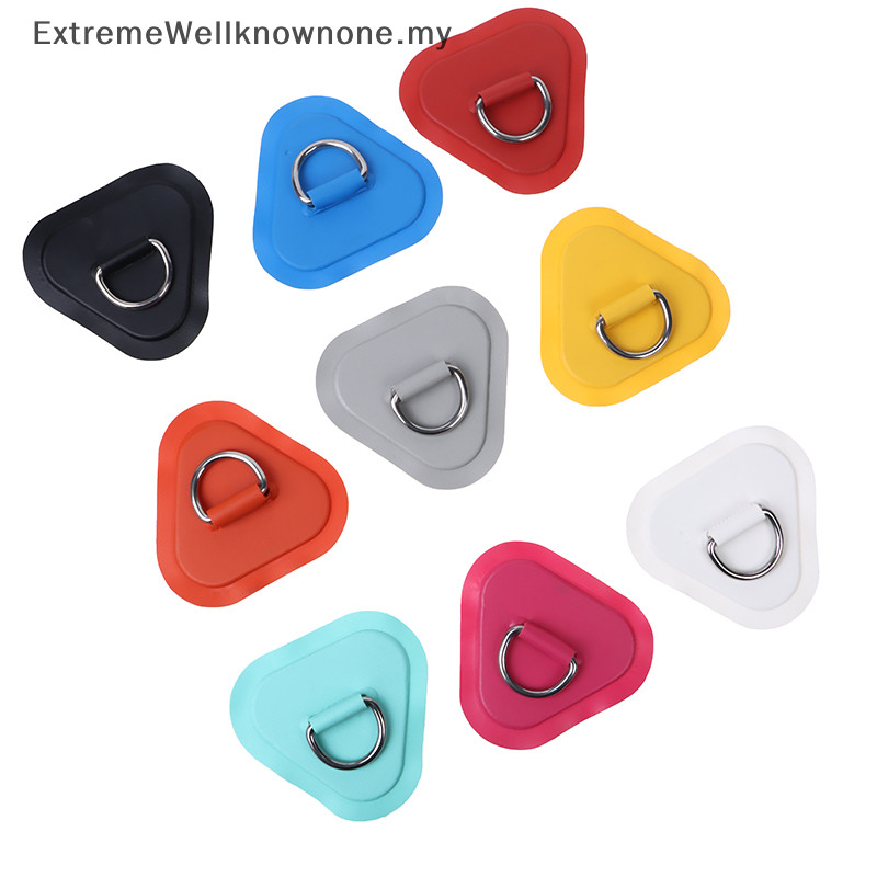 6-Pack Orange PVC D-Ring Patches For Inflatable Boats & Paddle Boards | Stainless Steel Rings, No Glue
