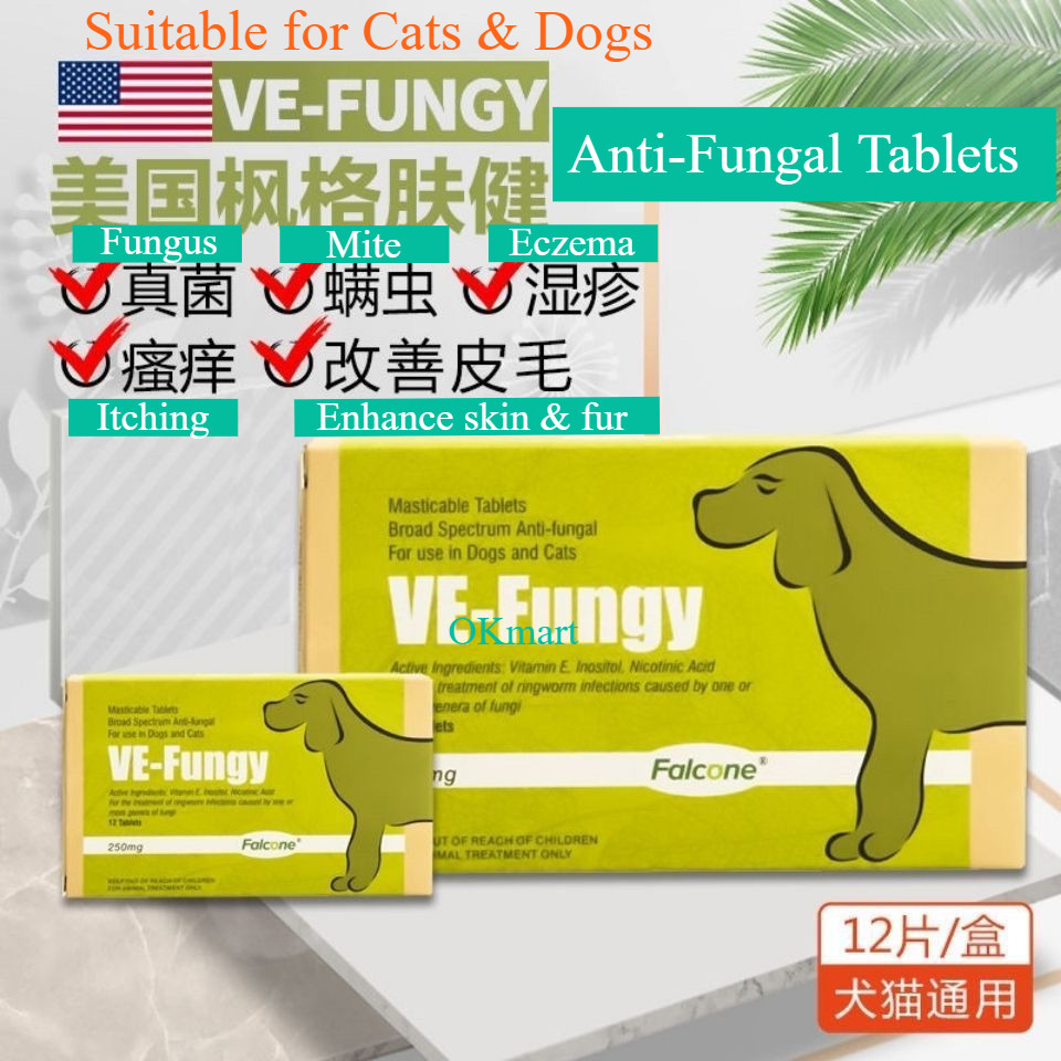 [US Brand] Falcone (Ve-Fungy) Anti-Fungal Tablet For Dog and Cat 6 ...