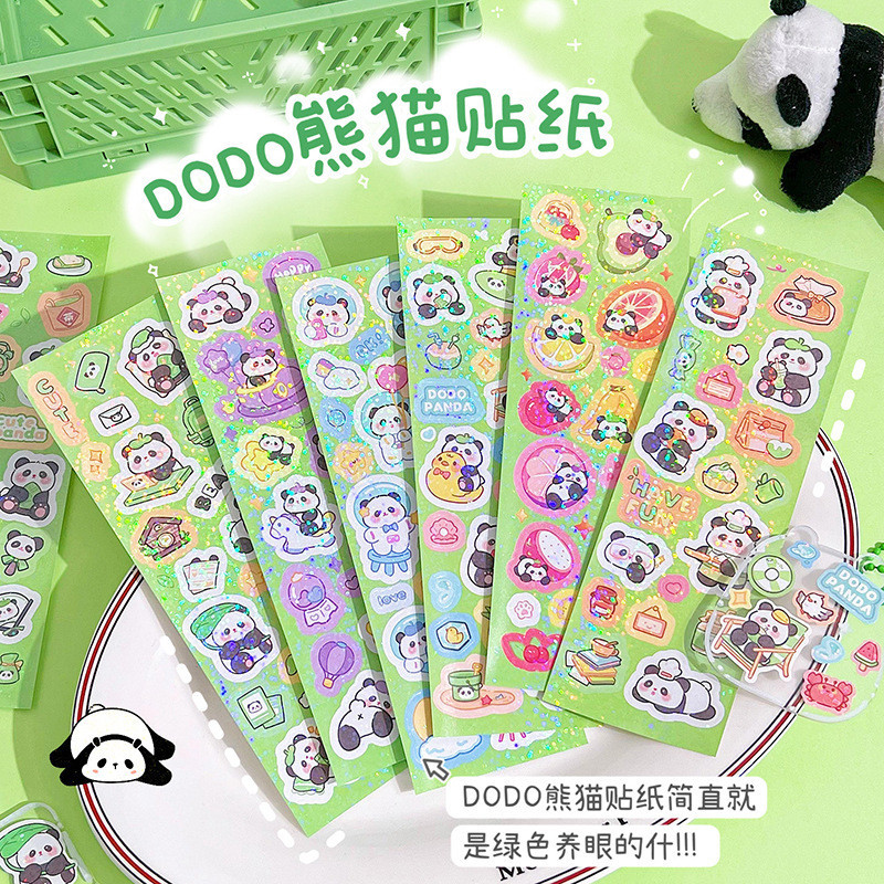 Cute Panda Cuckoo Card Stickers Cartoon Handbook Stickers Creative ...