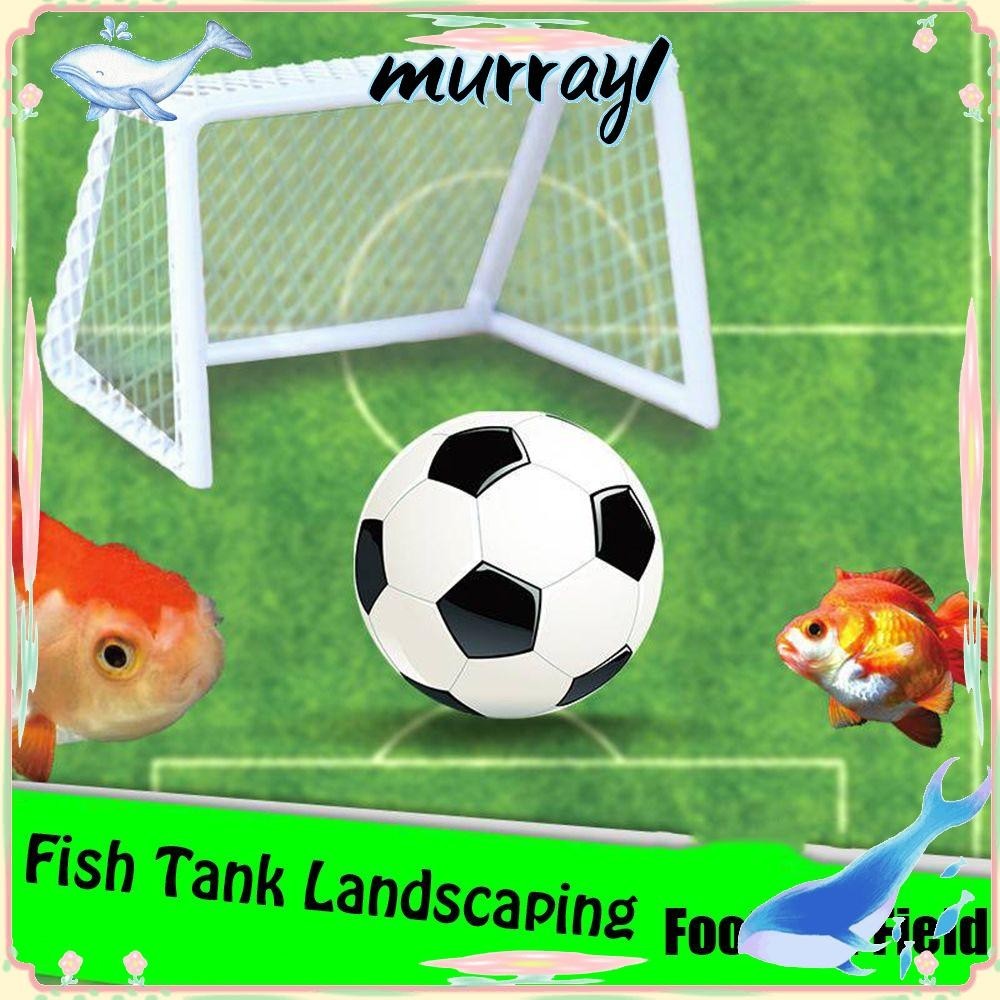 MURRAY1 Fish Tank Landscaping Mini Frame Toy Football Goal Sinking Ball ...
