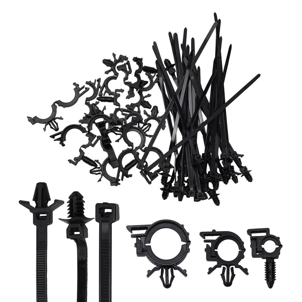 MIRT| 45Pcs Push Mount Cable Zip Tie with Car Wire Routing Clips ...
