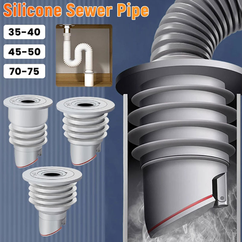 Kitchen Bathroom Sink Sewer Silicone Drains Sealing Ring Anti Odor Anti ...