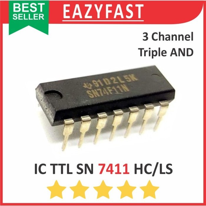 Ic TTL SN 7411 N HC LS DIP 3rd Input Logic Gate NAND Logic Gate ...